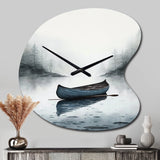 Canoe On The Lake I - Asymmetric Metal Wall Clock