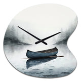 Canoe On The Lake I - Asymmetric Metal Wall Clock
