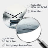 Canoe On The Lake I - Asymmetric Metal Wall Clock