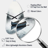 Canoe On The Lake I - Asymmetric Metal Wall Clock
