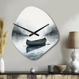 Canoe On The Lake I - Asymmetric Metal Wall Clock