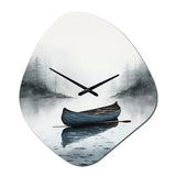 Canoe On The Lake I - Asymmetric Metal Wall Clock
