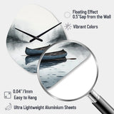 Canoe On The Lake I - Asymmetric Metal Wall Clock