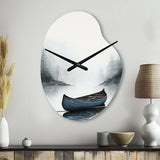 Canoe On The Lake I - Asymmetric Metal Wall Clock