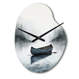 Canoe On The Lake I - Asymmetric Metal Wall Clock