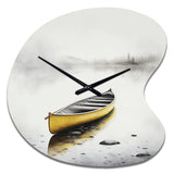 Yellow Canoe On The Lake I - Asymmetric Metal Wall Clock