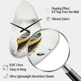 Yellow Canoe On The Lake I - Asymmetric Metal Wall Clock