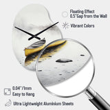 Yellow Canoe On The Lake I - Asymmetric Metal Wall Clock