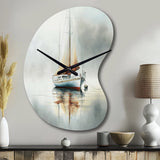 Boat On The Lake II - Asymmetric Metal Wall Clock
