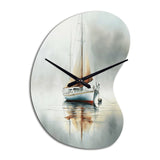 Boat On The Lake II - Asymmetric Metal Wall Clock