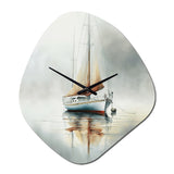 Boat On The Lake II - Asymmetric Metal Wall Clock
