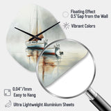 Boat On The Lake II - Asymmetric Metal Wall Clock
