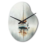 Boat On The Lake II - Asymmetric Metal Wall Clock
