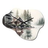 Cottage By The Lake I - Asymmetric Metal Wall Clock