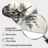Cottage By The Lake I - Asymmetric Metal Wall Clock