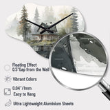 Cottage By The Lake II - Asymmetric Metal Wall Clock