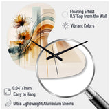 Orange Daisy Flowers Hyperrealistic II - Asymmetric Metal Wall Clock