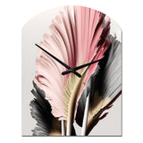 Pink And Grey Gerbera Hyperrealistic Flowers - Asymmetric Metal Wall Clock