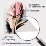 Pink And Grey Gerbera Hyperrealistic Flowers - Asymmetric Metal Wall Clock