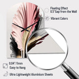 Pink And Grey Gerbera Hyperrealistic Flowers - Asymmetric Metal Wall Clock