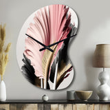 Pink And Grey Gerbera Hyperrealistic Flowers - Asymmetric Metal Wall Clock