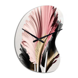 Pink And Grey Gerbera Hyperrealistic Flowers - Asymmetric Metal Wall Clock