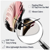 Pink And Grey Gerbera Hyperrealistic Flowers - Asymmetric Metal Wall Clock