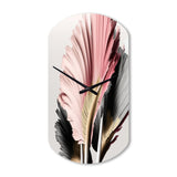 Pink And Grey Gerbera Hyperrealistic Flowers - Asymmetric Metal Wall Clock