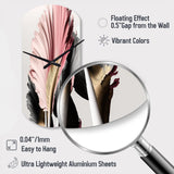 Pink And Grey Gerbera Hyperrealistic Flowers - Asymmetric Metal Wall Clock