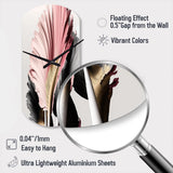 Pink And Grey Gerbera Hyperrealistic Flowers - Asymmetric Metal Wall Clock