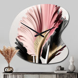 Pink And Grey Gerbera Hyperrealistic Flowers - Asymmetric Metal Wall Clock