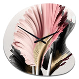 Pink And Grey Gerbera Hyperrealistic Flowers - Asymmetric Metal Wall Clock