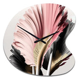 Pink And Grey Gerbera Hyperrealistic Flowers - Asymmetric Metal Wall Clock
