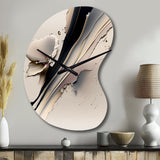 Beige Orchid Flowers Hyperrealistic IV - Asymmetric Metal Wall Clock
