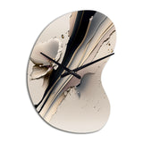 Beige Orchid Flowers Hyperrealistic IV - Asymmetric Metal Wall Clock