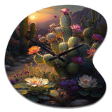 Cactus In Desert I - Asymmetric Metal Wall Clock