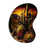 Cactus In Desert II - Asymmetric Metal Wall Clock