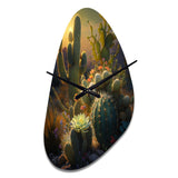 Cactus In Desert III - Asymmetric Metal Wall Clock