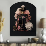 Elegant Floral Perfume Bottle II - Asymmetric Metal Wall Clock