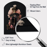 Elegant Floral Perfume Bottle II - Asymmetric Metal Wall Clock