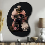Elegant Floral Perfume Bottle II - Asymmetric Metal Wall Clock
