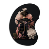 Elegant Floral Perfume Bottle II - Asymmetric Metal Wall Clock