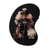 Elegant Floral Perfume Bottle II - Asymmetric Metal Wall Clock