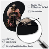 Elegant Floral Perfume Bottle II - Asymmetric Metal Wall Clock