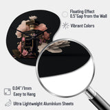Elegant Floral Perfume Bottle II - Asymmetric Metal Wall Clock