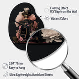 Elegant Floral Perfume Bottle II - Asymmetric Metal Wall Clock