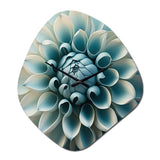 Blue, White Dahlia Flowers I - Asymmetric Metal Wall Clock
