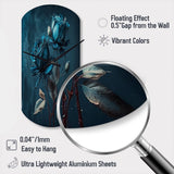 Rose Blue And White II - Asymmetric Metal Wall Clock