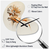 Orange Gerbera Flower III - Asymmetric Metal Wall Clock