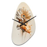 Orange Gerbera Flower III - Asymmetric Metal Wall Clock